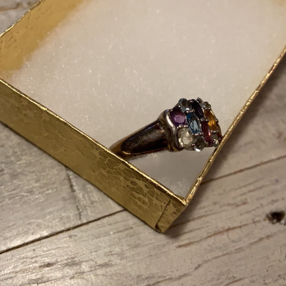 Sterling Multi-Gemstone Party Ring - image 7